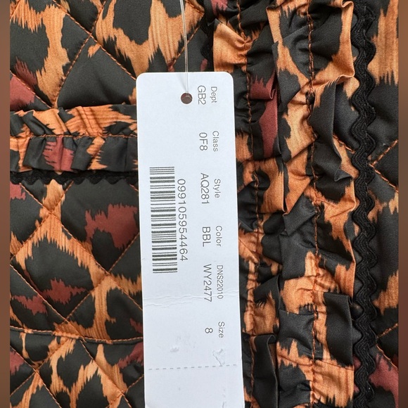 J. Crew Quilted Lady Jacket In Leopard With Primaloft® in Brown NWT Sz 8 - Picture 13 of 15